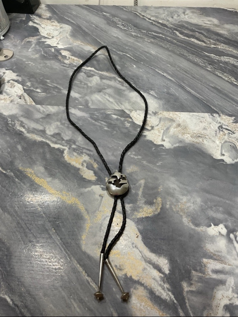 Vintage handmade sterling silver Native American BOLO TIE  Michael Gashwarza